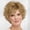 16 - Honey Blonde, variant on Nora WhisperLite Wig Short, Volume-Rich Layers Of Soft, Feathery Waves/Multi-tonal Shades of Blonde, Silver, Brown, and Red