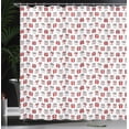 thumbnail image 3 of Ambesonne Birthday Shower Curtain, Party Boxes with Hearts, 69"Wx75"L, Scarlet Pale Grey White, 3 of 4