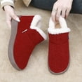 thumbnail image 4 of Womens Snow Boots Casual Woven Warm Furry Lined Slip on Winter Ankle Booties Platform Nonslip Cold Weather Outdoor Walking Shoes Red Size 7, 4 of 8