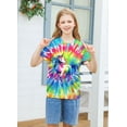 thumbnail image 3 of Aideaone Girls Kids Shirts Tie Dye T-shirt Casual Short Sleeve Crewneck Tee Top Size 5-12, 3 of 6