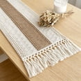 thumbnail image 5 of Linen Table Runner with Tassels, Boho Woven Striped Dining Table Decor, Lightweight Decorative Cloth for Christmas Party, Khaki, by IHXORA, 5 of 6