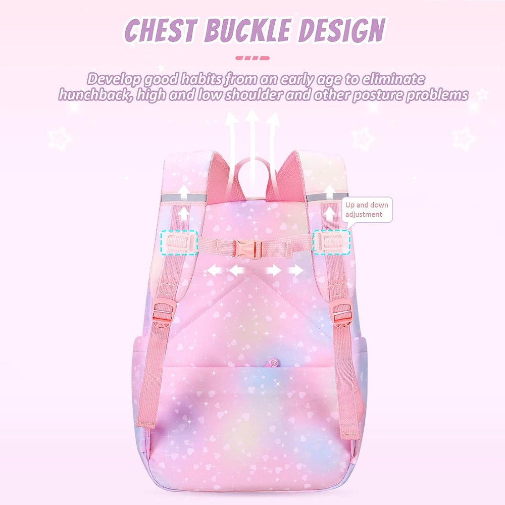 Mochila escolar para niñas, rosa, bolsa de hombro para niños 2