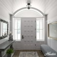 thumbnail image 3 of Hunter - Belltown 3-light Natural Black Iron, Medium Size Flush Mount Light, Dimmable, Transitional Style, Urn Shaped, for Bedrooms, Dining, Living Rooms - 19315, 3 of 7