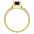 thumbnail image 4 of Clara Pucci 14K Yellow Gold 0.89ct Onyx Halo Ring for Women, 4 of 8