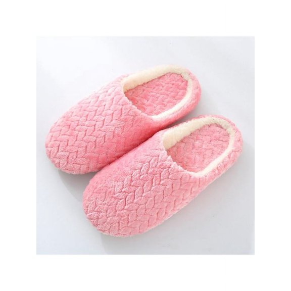 Men Women Slippers Slip On Plush Soft Winter Warm Ladies Home Indoor Shoes