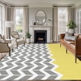thumbnail image 2 of Area Rug 60×96in, Abstract Geometric White Arrow Lines Chevron Floor Carpet Living Room Rug, Yellow Non-Slip Welcome Mat Indoor Rugs for Bedroom Dining Room, 2 of 9