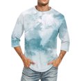 thumbnail image 1 of Men'S Round Neck Three-Quarters Sleeve Top Casual Fashion T-Shirt 3XL, 1 of 5