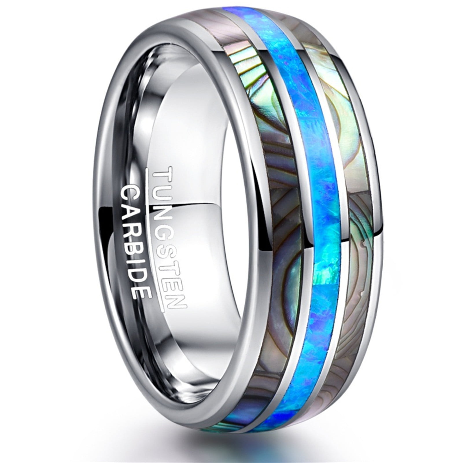 Rainbow Stainless Steel Engagement Ring Men/Women's Titanium Wedding Band Sz6-13 