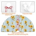 thumbnail image 4 of Lsque Blue White Striped Sunflower Print Christmas Tree Skirt, Tree Skirt with Ties or Velcro, Perfect for Holiday Decorations, Halloween, and New Year-48", 4 of 7