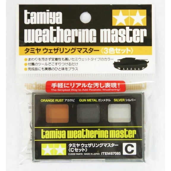 Tamiya 87085 Weathering Master Effect Set C - Orange Rust Gun Metal Silver