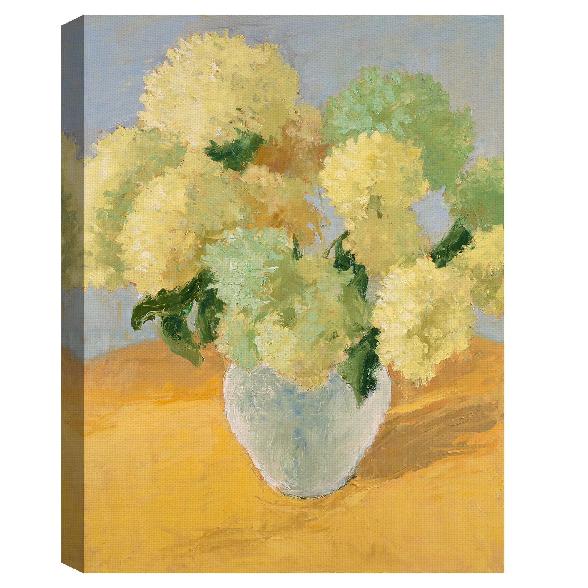 Masterpiece Art Gallery Hydrangea Flower Bouquet on Gold by Dale Payson Canvas Art Print 30" x 40"