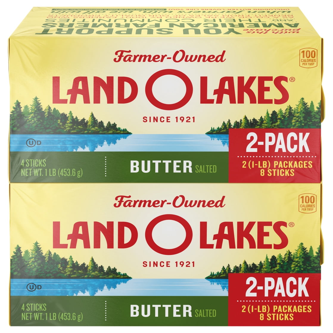 Land O Lakes Salted Butter, 8 Sticks, 2-1 lb Packs