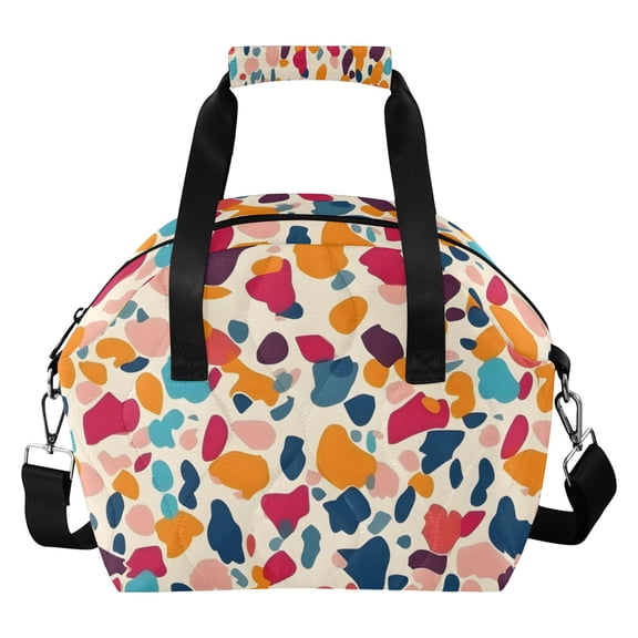 Colorful Spots Insulated Lunch Bag Reusable Quilted Lunch Box Waterproof Leakproof Lunch Container