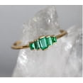 thumbnail image 4 of Vintage Emerald Engagement Ring | baguette Emerald Ring Women | Green Gemstone Solitaire Ring | Simple Statement Ring, 4 of 4