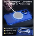 thumbnail image 5 of for iPhone 16 Case, Compatible with MagSafe, Translucent Matte Shockproof Anti-Slip Anti-Fingerprint Pocket-Friendly Phone Case Cover - Blue, 5 of 7
