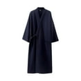 thumbnail image 2 of Bathrobe for Women, Loose-Fit Solid-Color Polyester Robe with Slim Tie Belt and Front Pockets, Lightweight Soft Comfort, Casual Wear for Home or Vacation, 2 of 3
