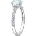 thumbnail image 3 of Everly Women's Aquamarine and Diamond 10k White Gold Ring, 3 of 7