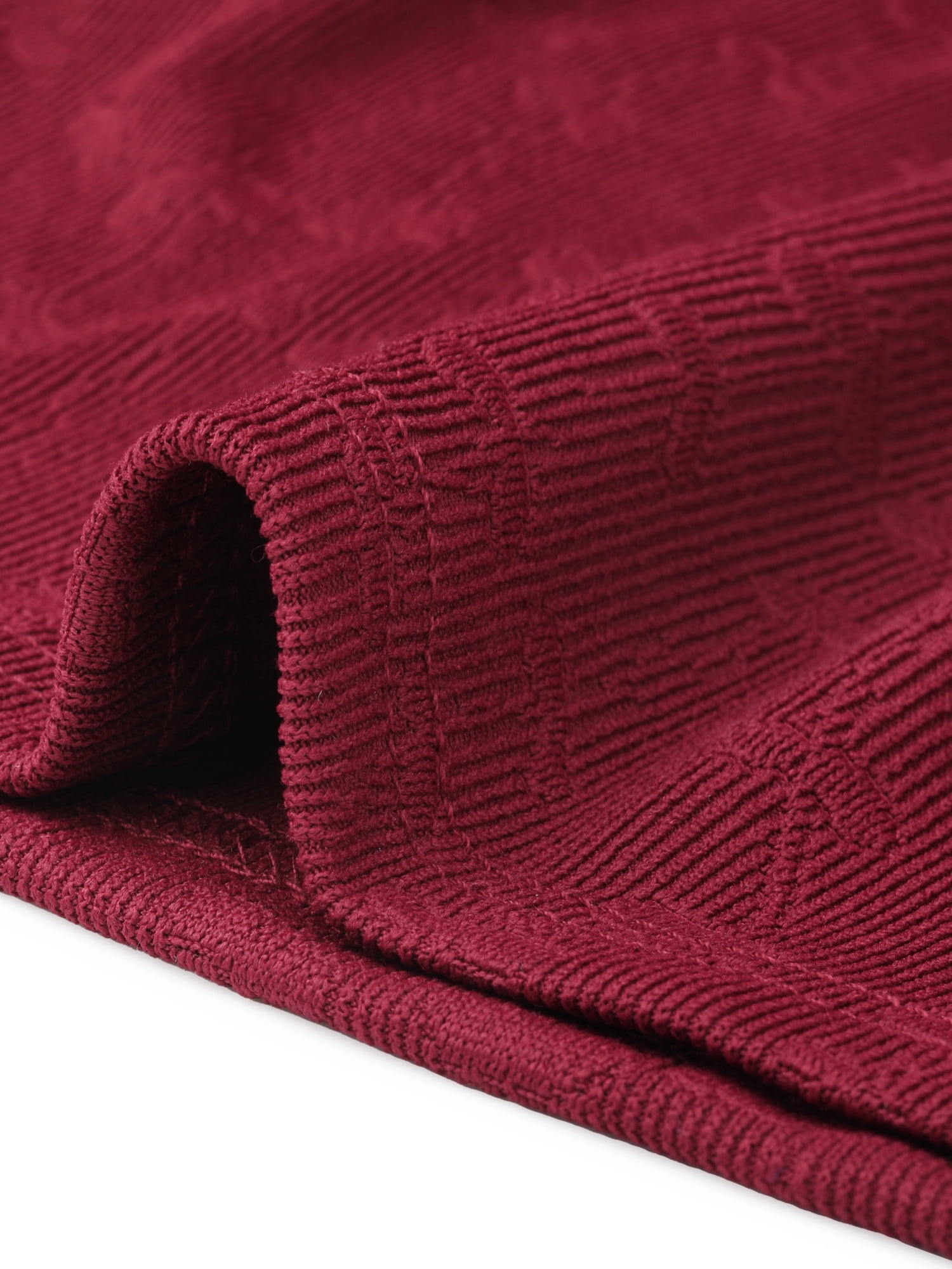 DARING DIVA Women's Peplum Crew Neck 3/4 Sleeve Ruffle Pullover Blouses S Burgundy