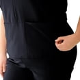 thumbnail image 2 of ave. Nolita Women's Four Pocket Oversized Tunic Scrub Top in Black, L, 2 of 6