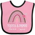 thumbnail image 3 of Inktastic Yiayia and Papou Granddaughter Rainbow Girls Baby Bib, 3 of 4