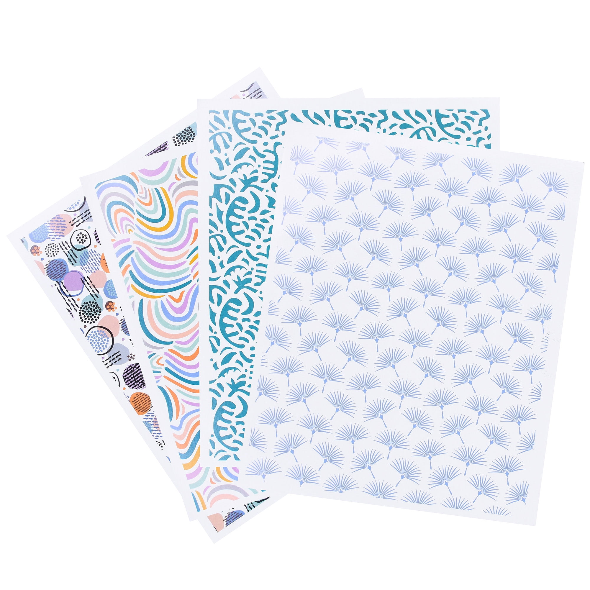 Sculpey: Clay Transfers - Geometric - 4 Pattern Sheets: Scribbles, Swirls, Dots & Deco Fans, Clay Decorations, Easy Application, DIY Craft Supplies