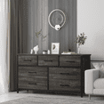 thumbnail image 3 of IKENO Dresser with 7 Drawers, Wide Dresser for Bedroom, Industrial Wood Dresser with Metal Frame, Drawer with Large Storage, 3 of 10