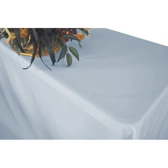 Wedding Linens Inc. 90" x 156" Premium (200 GSM) Rectangular Polyester Linen Tablecloth for Wedding, Party, Event, Decoration and Home Use - Dusty Blue