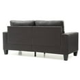 thumbnail image 3 of Passion Furniture PF-G464A-S 71 in. Newbury Flared Arm Faux Leather Straight Sofa, Dark Brown, 3 of 5