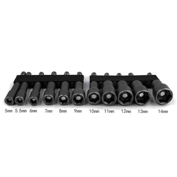 Juego De 8 Llaves De Vaso Hexagonales (de 5mm A 11mm) Para Atornillador De Impacto - Vástago 1/4'', Magnéticas