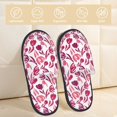 thumbnail image 2 of Balery Tulips Flowers Pantuflas de Casa de Felpa Silenciosas con Diseño Estampado, Zapatillas Cómodas Antideslizantes de Algodón para Interior-Medium, 2 of 8