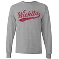 thumbnail image 2 of UGP Campus Apparel Wichita Baseball Script - Hometown Pride, Pitcher Long Sleeve T Shirt - 3X-Large - Sport Grey, 2 of 6