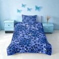 thumbnail image 2 of Homewish Leopard Print Twin Duvet Cover, Blue Cheetah Print Twin Bedding, Black Reversible, 2pcs 1 Duvet Cover and 1 Pillowcase, 2 of 5