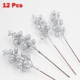 thumbnail image 2 of 12Pcs Artificial Christmas Glitter Berries Stems Xmas Tree Wreath Diy Decor, 2 of 6