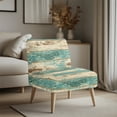thumbnail image 3 of HELLHERO Stain Protection Armless Accent Chair Protector Dustproof Elastic Bottom Armless Accent Chair Cover for Dining Room, Striped Wood Grain Design, 3 of 8