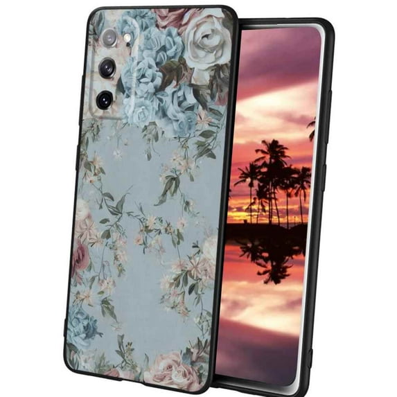 Vintage-Floral-Art-Design-374 Phone Case, Degined for Samsung Galaxy S20 Case Men Women, Flexible Silicone Shockproof Case for Samsung Galaxy S20