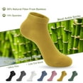 thumbnail image 5 of SERISIMPLE Women Thin Mesh Bamboo Ankle Breathable Sock Summer Low-Cut Socks 5 Pairs (Yellow, Large), 5 of 6