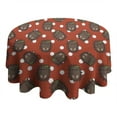 thumbnail image 4 of Red Hedgehog Pattern Round Tablecloth 60"x60",Wrinkle Wipeable Table Cloth for Kitchen Dining Room Picnic Patio Party, 4 of 6