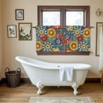 thumbnail image 4 of Boho Colorful Floral Tier Curtains 36 Inch Length, Spring Flower Botanical Sunflowers Plant Cafe Short Curtains for Bathroom Sink, Small Kitchen Curtain Light Filtering Drapes 2 Panels 27.5"Wx36"L, 4 of 8