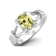 thumbnail image 2 of Bague pour Femmes en Argent Sterling 925 7x5mm Forme Ovale Quartz Citron, 2 of 3