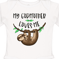 thumbnail image 4 of Inktastic My Godmother Loves Me Cute Sloth and Baby Boys or Girls Long Sleeve Baby Bodysuit, 4 of 5