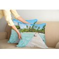 thumbnail image 2 of Ambesonne Tropical Throw Pillow Cover 2 Pack, Maldives Island Beach, 18", Fern Green Turquoise, 2 of 5