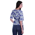 thumbnail image 4 of Moomaya Printed Wrap Over with Belt Style Top For Women Printed V-Neck Casual/Formal Top, 4 of 6