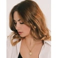 thumbnail image 5 of CANEVINKA Dainty 18K Gold Zircon Elizabeth Pendant Paperclip Chain Necklace for Women Toggle Clasp Necklace Layered Jewelry, 5 of 7