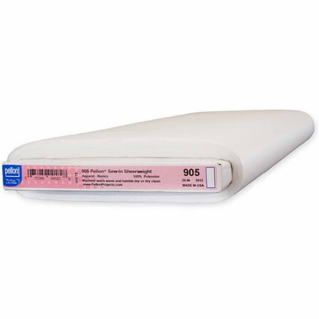 Pellon 905 Sew-in Sheerweight Fabric, White. 20" x 10 Yards by the Bolt
