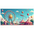 thumbnail image 3 of Carnival Themed Ferris Wheel Hot Air Balloon Backdrop Banner Decorations Party Supplies Events Celebrations Photography Props Background, 3 of 8