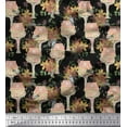 thumbnail image 3 of Soimoi Black Cotton Duck Fabric Treehouse & Woodpecker Bird Fabric Prints By Yard 44 Inch Wide, 3 of 3