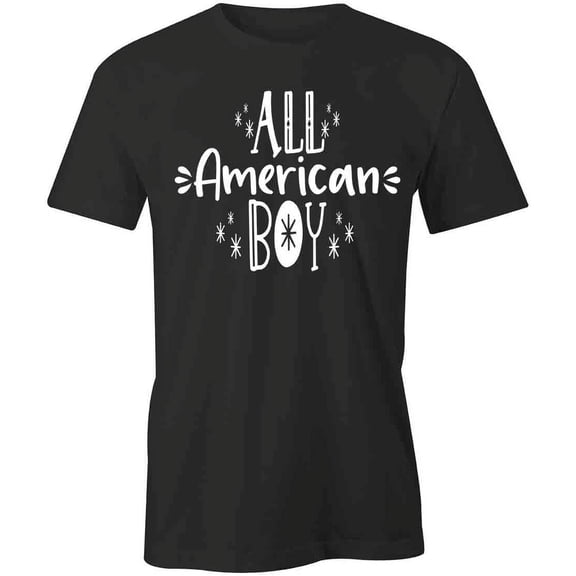 All American Boy T-Shirt | Patriotic American Black Tee Gift