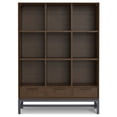 thumbnail image 2 of Simpli Home Banting SOLID HARDWOOD 58x42" Modern 9Cube Bookcase with Drawer in Walnut Brown, 2 of 13