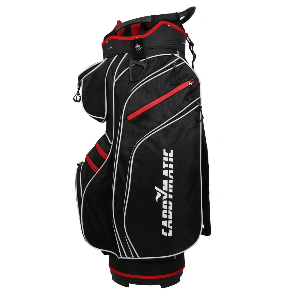 Caddymatic Golf Tour 14-Way Cart Bag - Black/Red