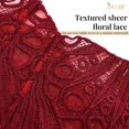 thumbnail image 4 of JASGOOD Corset Top for Women Textured Sheer Floral Lace Bustiers Cincher Lace-up Corset Overbust Top, 4 of 7